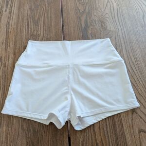 Women's White Spandex Yoga Booty Shorts Size Medium Activewear